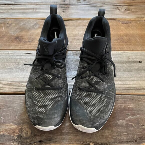 Men Nike Metcon Flyknit 3 Black Matte Silver Gym Trainer Training Shoes Sneakers - Picture 5 of 8